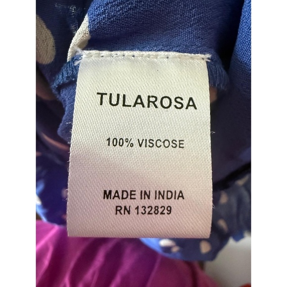 Tularosa Dress Womens Extra Small Blue Polka Dot Sundress Ruffle Hem Boho Chic - Picture 4 of 5